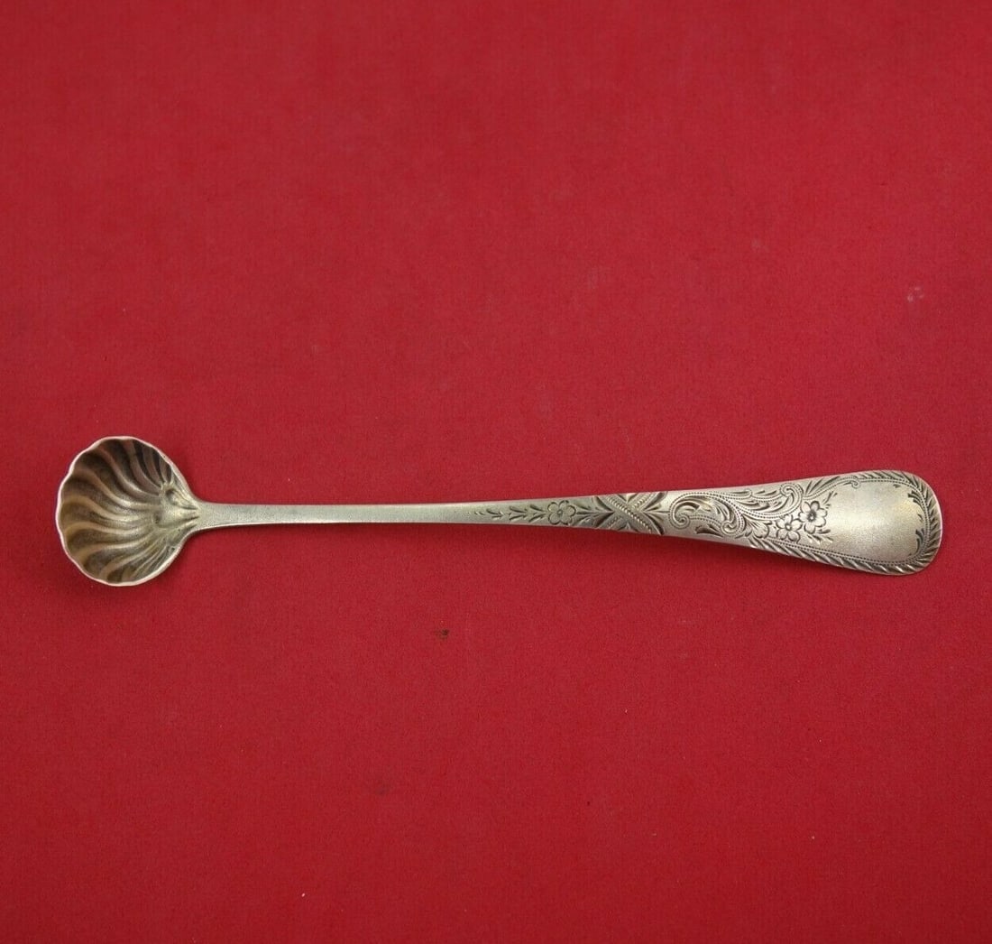 Gorham Hawthorne Sterling Silver Mustard Spoon Gold Washed 5 Inch: Gorham Hawthorne Sterling Silver Mustard Spoon Gold Washed 5 Inch This exquisite mustard spoon is crafted from sterling silver and features a beautiful gold wash. Designed in the elegant Hawthorne pat