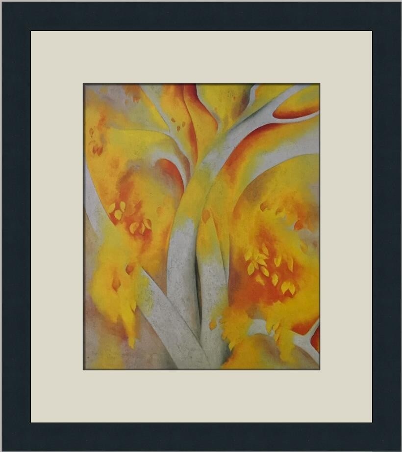 Georgia O'Keeffe White Birch Modernist Art Print Framed 16x15 (1 of 2)