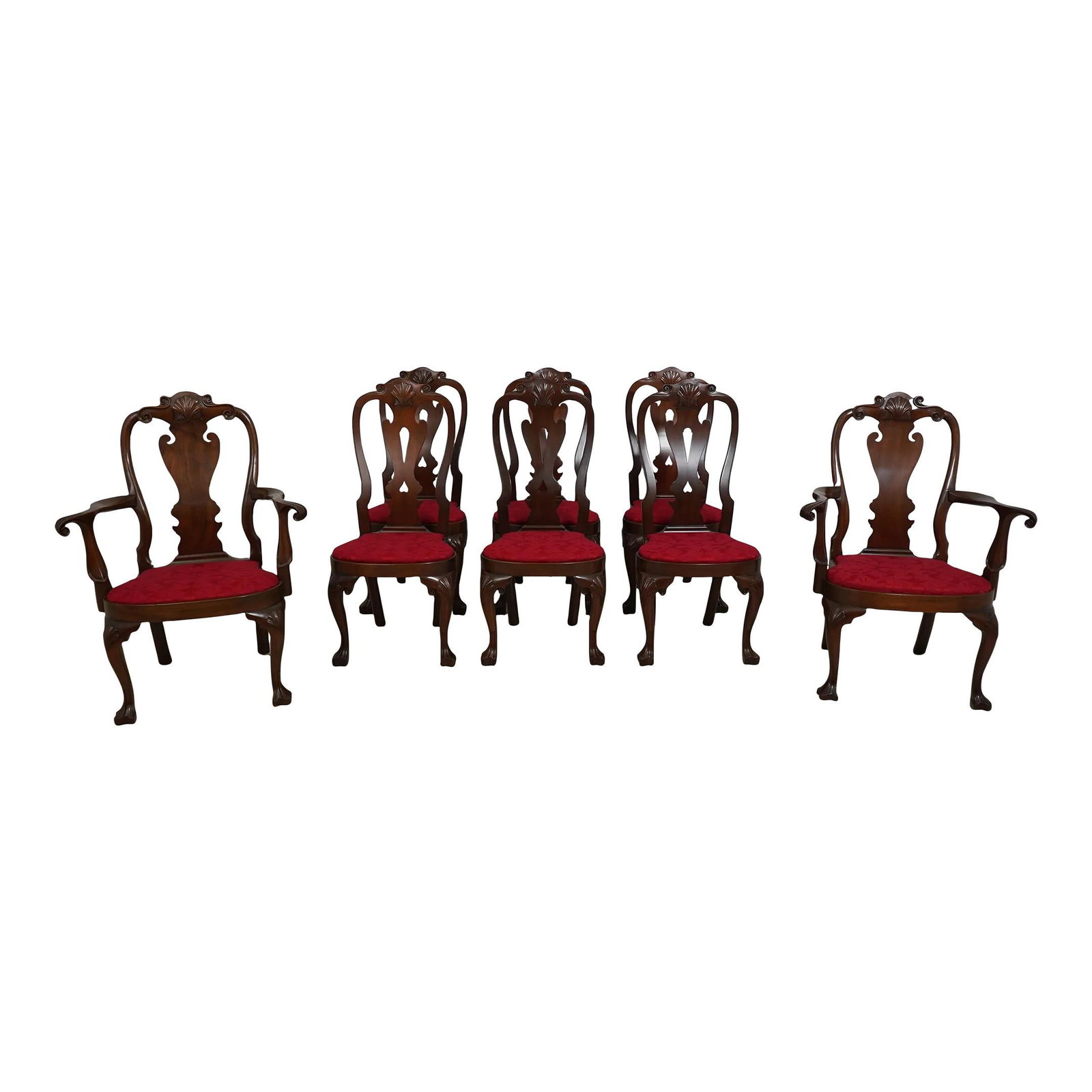 Set of 8 Kittinger Mahogany Dining Chairs Colonial Williamsburg Collection: Set of 8 Kittinger Mahogany Dining Chairs Colonial Williamsburg Collection Enhance your dining experience with this elegant set of 8 Kittinger Mahogany Dining Room Chairs. Crafted approximately 40 yea