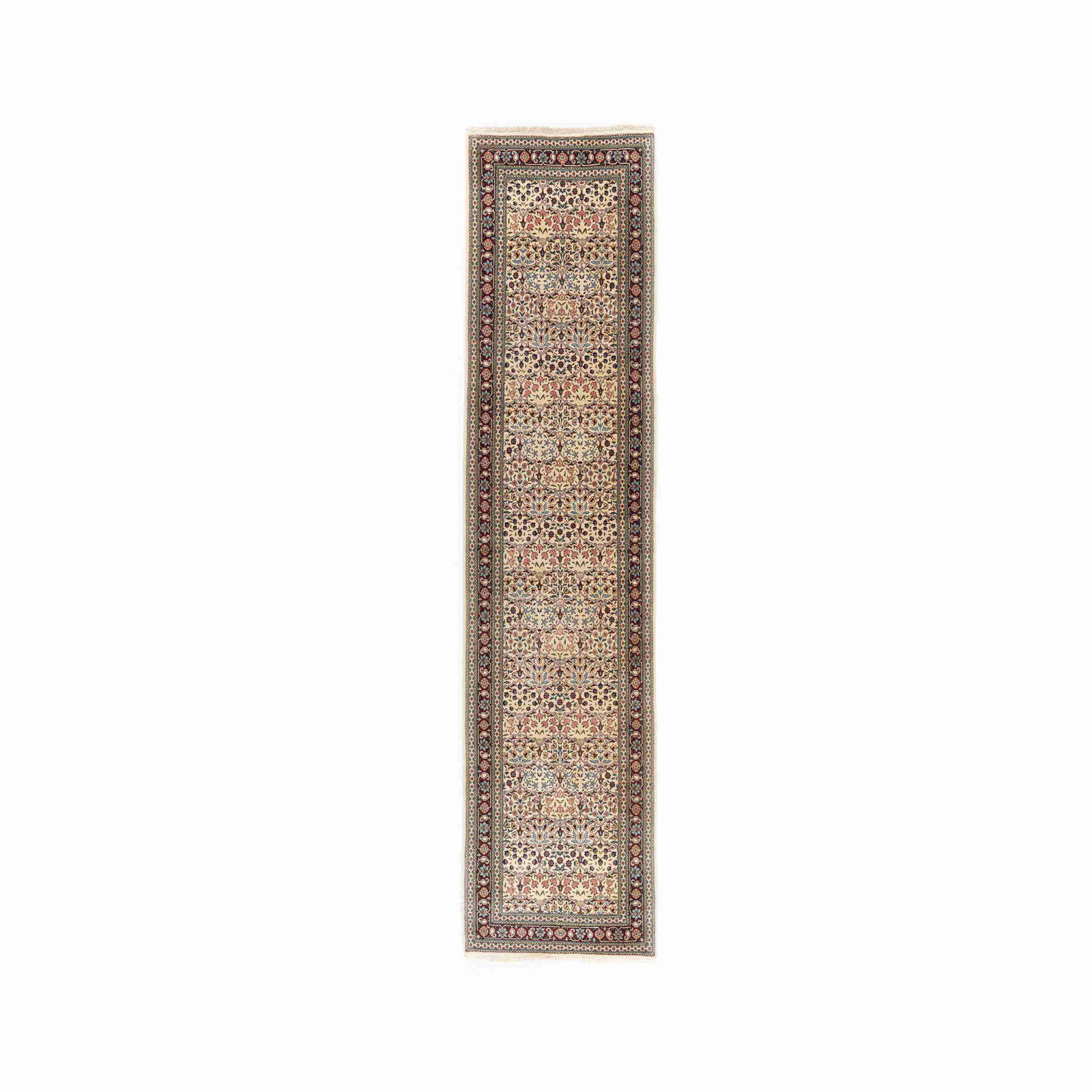 Authentic Handmade Hereke Carpet Wool on Wool 39.8 x 169.7 Inches: Authentic Handmade Hereke Carpet Wool on Wool 39.8 x 169.7 Inches This Authentic Handmade Hereke Carpet features exquisite craftsmanship with a luxurious wool on wool material. Originating from Hereke
