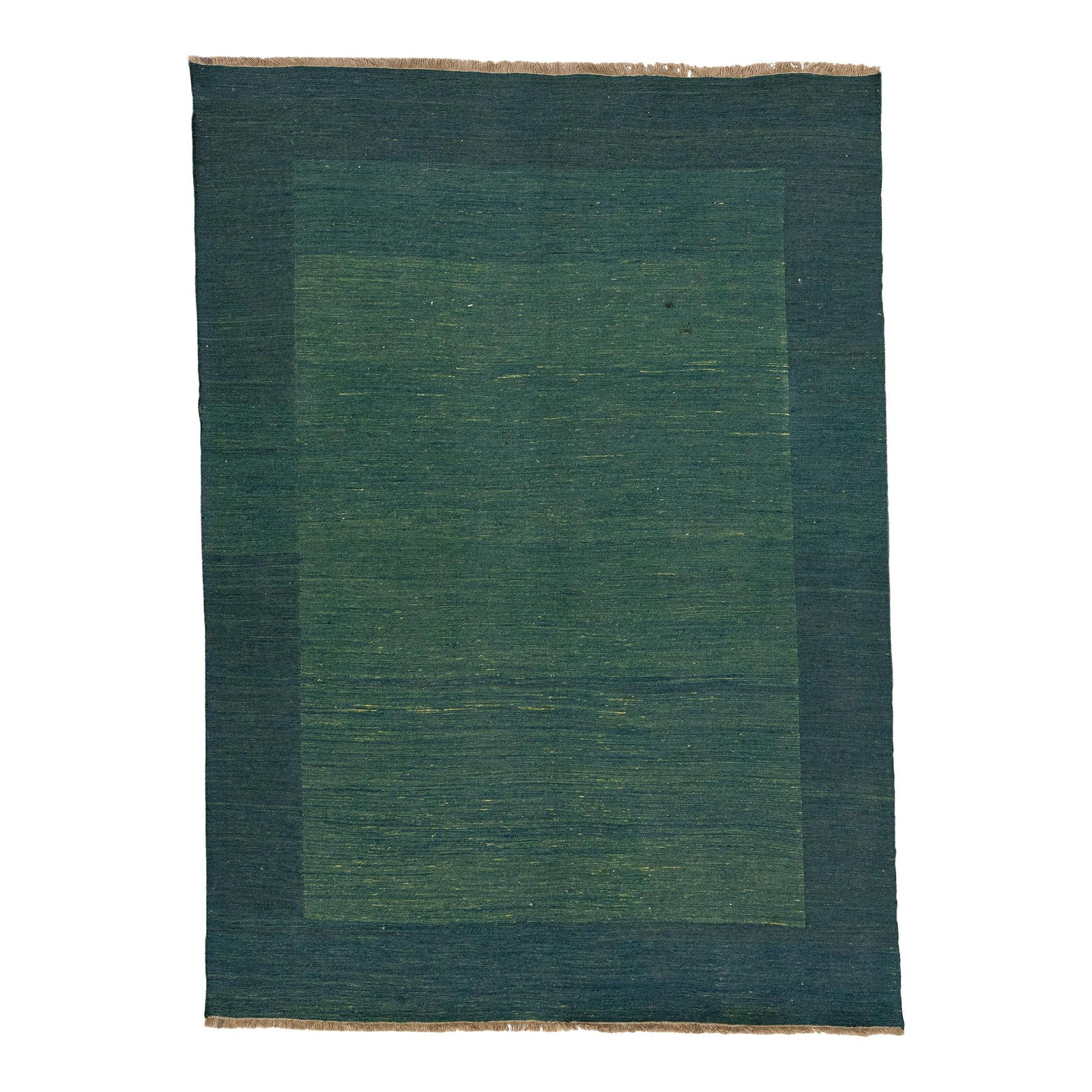 Modern Kilim Handmade Wool Rug Green Geometric Design 6'10 x 9'5: Modern Kilim Handmade Wool Rug Green Geometric Design 6'10 x 9'5 Enhance your living space with this stunning Modern Kilim handmade wool rug, featuring a vibrant green field adorned with an all-over g