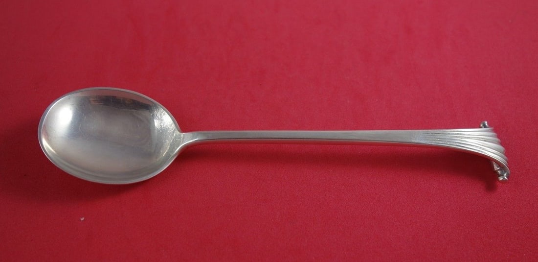 Porter Blanchard Georgian Scroll Sterling Silver Soup Spoon 7.5 inches: Porter Blanchard Georgian Scroll Sterling Silver Soup Spoon 7.5 inches This exquisite Georgian Scroll gumbo soup spoon is crafted from high-quality sterling silver by renowned maker Porter Blanchard. 