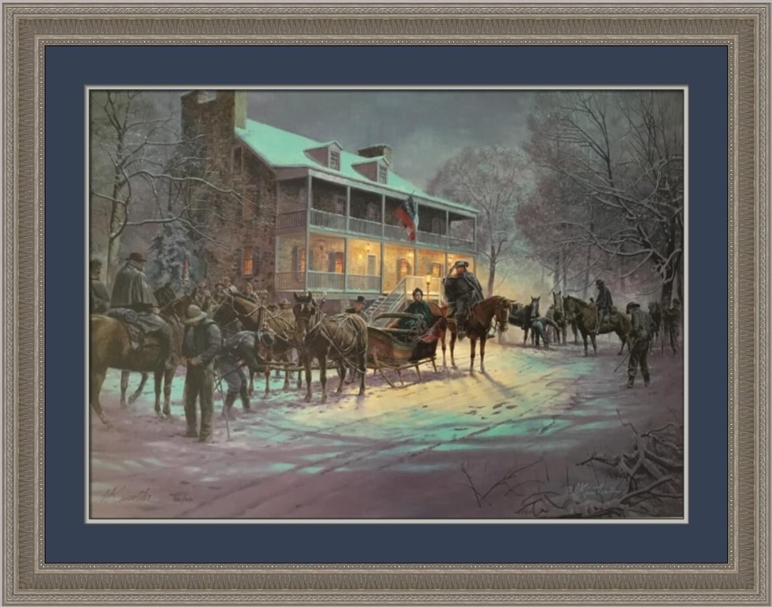 Hand Signed Brief Encounter Limited Edition Print With COA Framed By Mort Kunstler: Hand Signed Brief Encounter Limited Edition Print With COA Framed By Mort Kunstler This is a framed, hand-signed limited edition offset lithograph print titled "Brief Encounter" by Mort Kunstler. The 