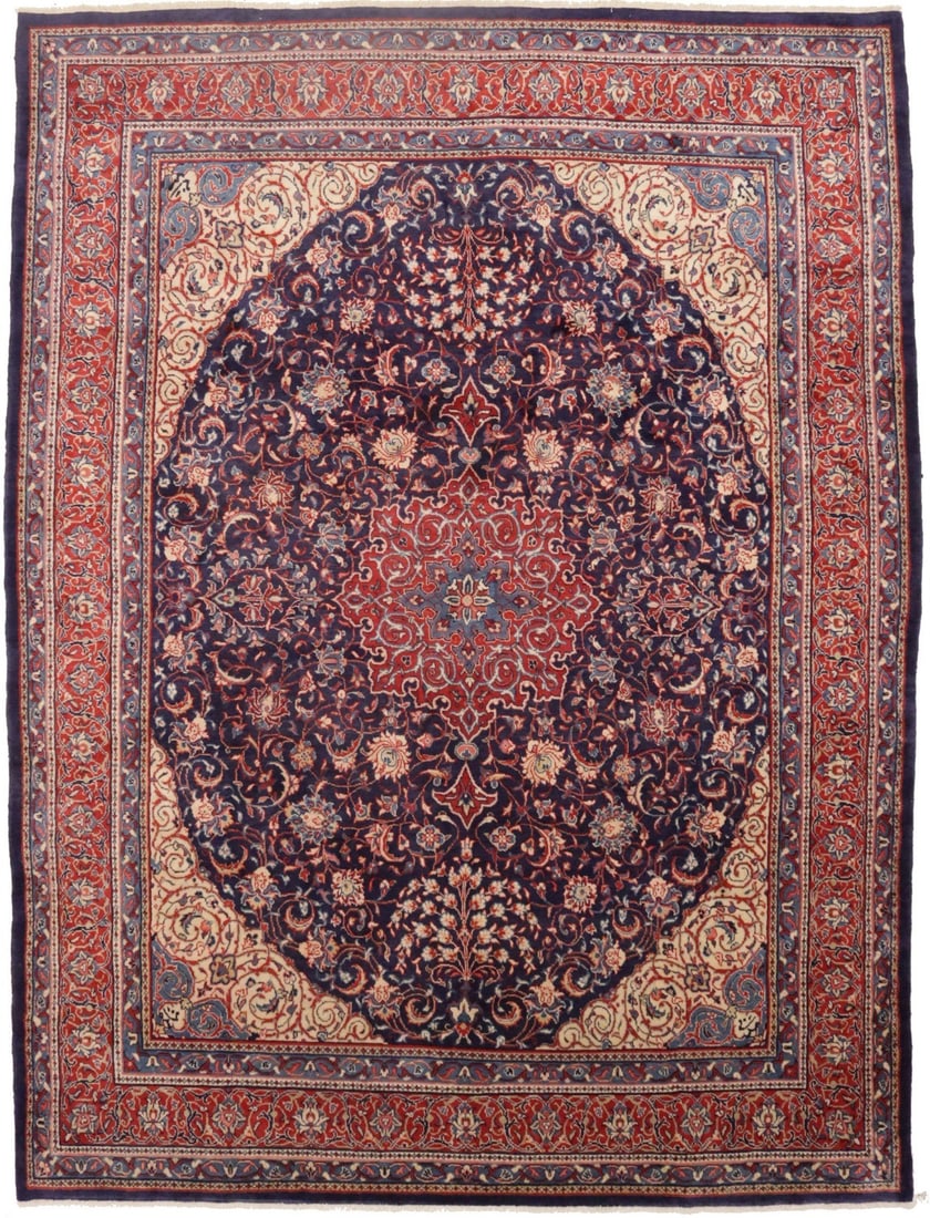 Handmade Vintage Oriental Floral Medallion Wool Rug 10'0 X 13'3: Handmade Vintage Oriental Floral Medallion Wool Rug 10'0 X 13'3 This exquisite Handmade Vintage Oriental Rug measures 10'0" x 13'3" and showcases a stunning floral medallion design, making it an ideal