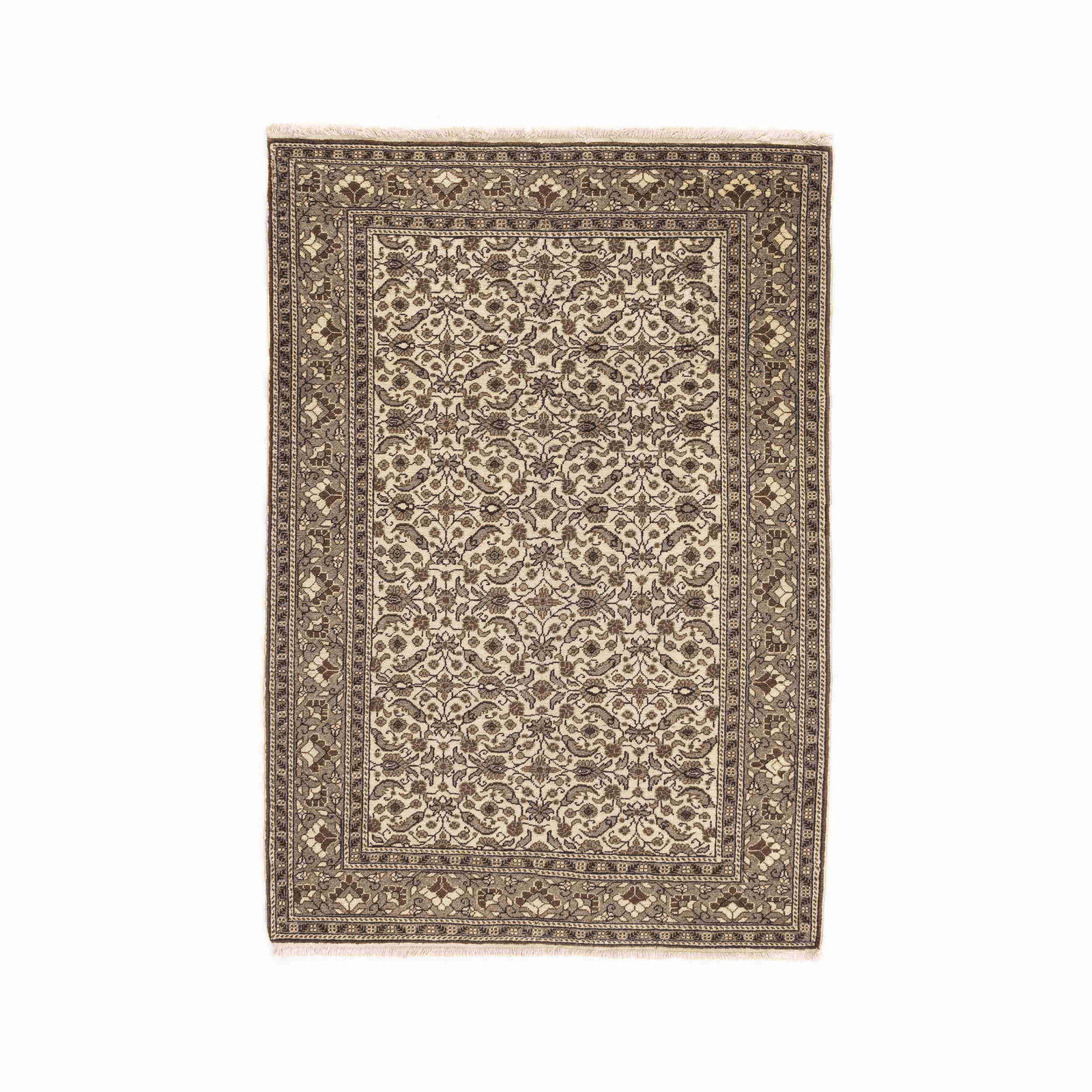 Authentic Handmade Kayseri Wool on Cotton Carpet 47.2 x 67.3 Inches: Authentic Handmade Kayseri Wool on Cotton Carpet 47.2 x 67.3 Inches This authentic handmade Kayseri carpet features a beautiful blend of wool on cotton, showcasing exquisite craftsmanship. Originating