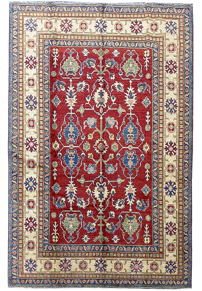 Premium 6.4 x 9.6 Kazak Rug Quality Craftsmanship: Premium 6.4 x 9.6 Kazak Rug Quality Craftsmanship Free continental US Shipping Enhance your space with this exquisite 6.4 x 9.6 Kazak rug, known for its superior quality and vibrant patterns. Ideal fo