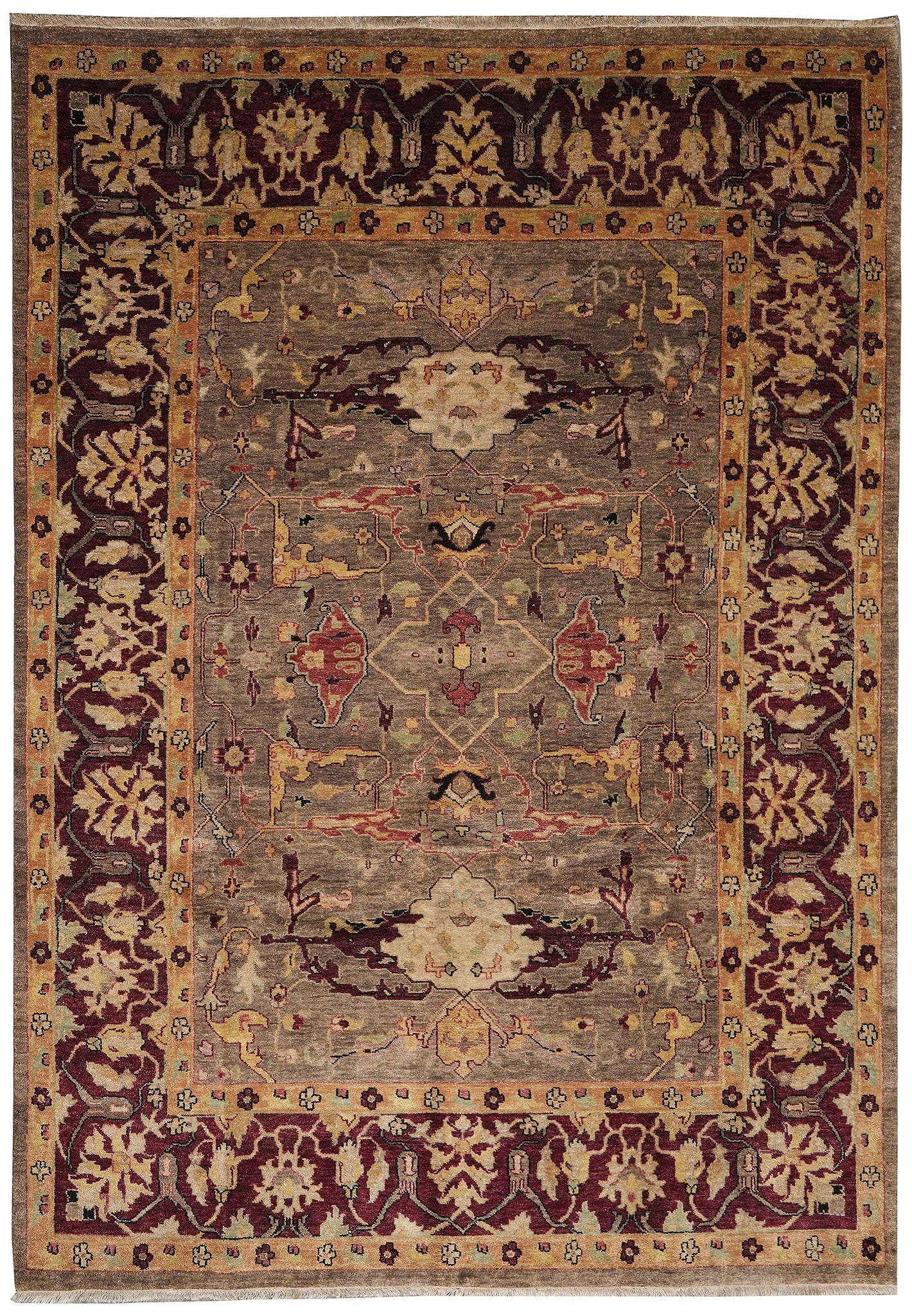Handmade Chobi Peshawar Wool Rug 8.4 x 10 Brown Burgundy Traditional Design: Handmade Chobi Peshawar Wool Rug 8.4 x 10 Brown Burgundy Traditional Design Free continental US Shipping This handmade Chobi Peshawar rug features a sophisticated brown field with deep burgundy accent