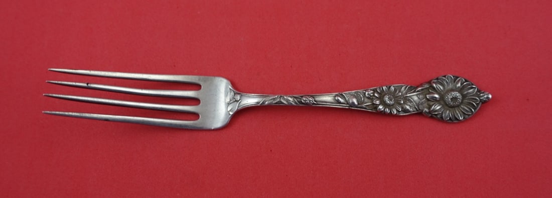 Sterling Tea Fork with Daisy Watson Floral Series 6 3/8 Inch (1 of 2)
