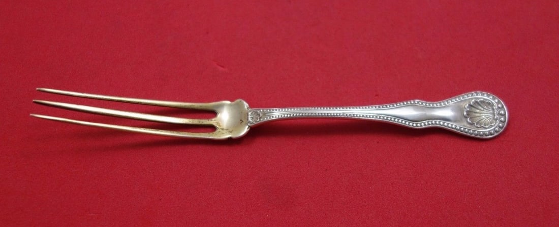 Durgin Sterling Silver Strawberry Fork Gold Wash Shell Bead 4 7/8in (1 of 1)