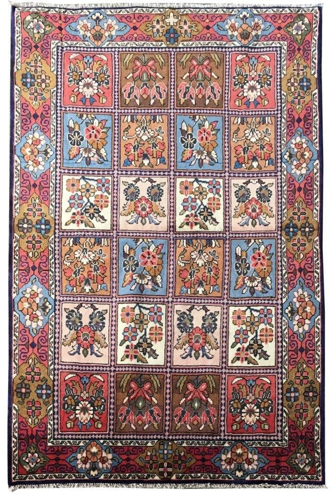 Handcrafted 4'7 x 7'1 Multi-Color Persian Hamadan Rug: Handcrafted 4'7 x 7'1 Multi-Color Persian Hamadan Rug Free continental US Shipping Enhance your living space with this stunning 4.7 x 7.1 Multi-Color Persian Hamadan Rug. Handcrafted by skilled Persia