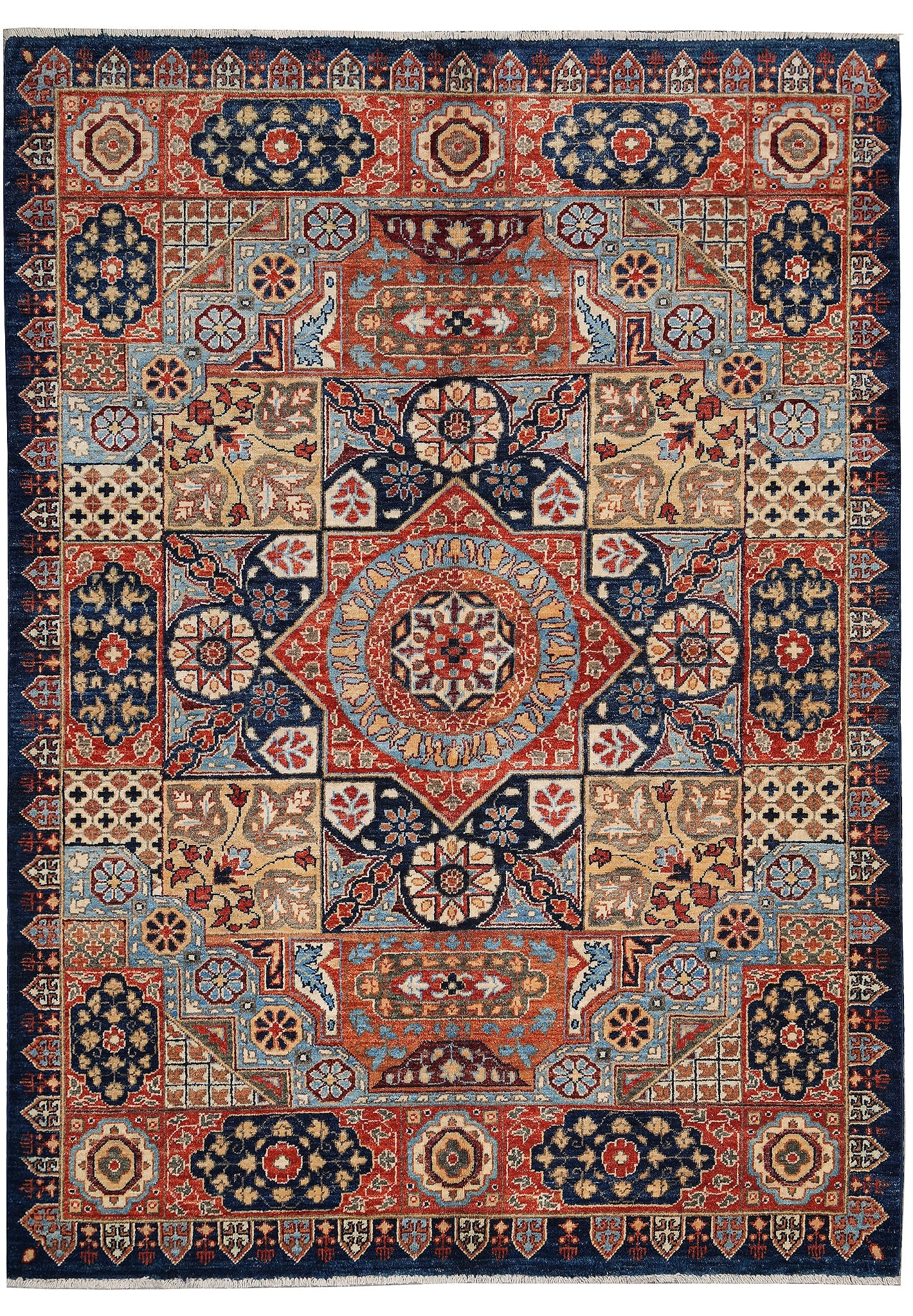5 x 6.9 Handmade Afghanistan Mamlook Rug 100% Wool Multi-Color (1 of 11)