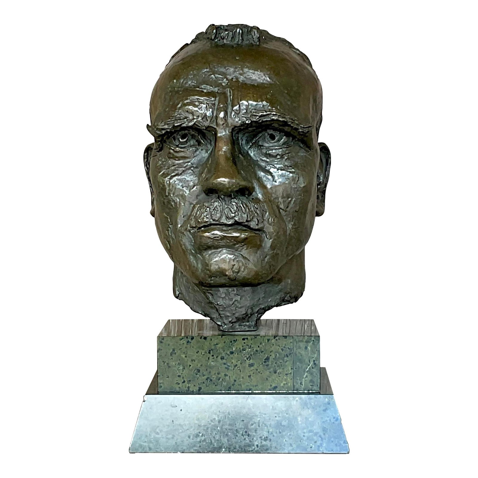 Vintage Boho Bronze Bust Sculpture Inspired by Jacob Epstein (1 of 7)