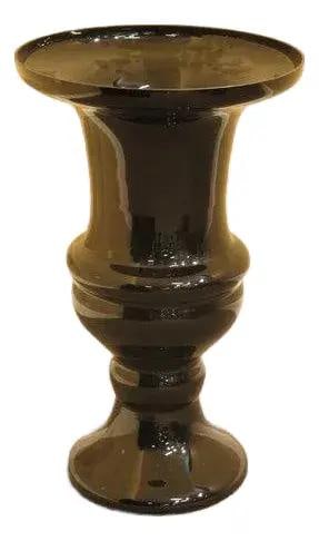 Tall Black Blown Glass Vase Modern Floor Decor 24 Inch: Tall Black Blown Glass Vase Modern Floor Decor 24 Inch This large black floor vase features a sleek, contemporary design crafted from blown glass. The vase is approximately five years old and remains 