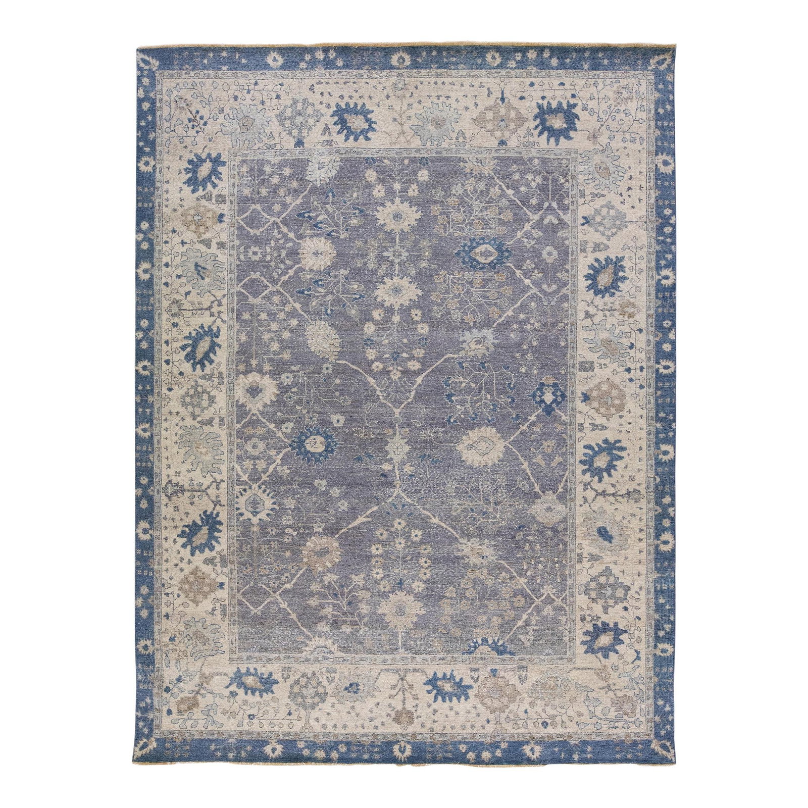 Gray Artisan Collection Handmade Wool Rug 9' x 12': Gray Artisan Collection Handmade Wool Rug 9' x 12' Enhance your space with the exquisite Gray Artisan Collection Handmade Allover Designed Wool Rug. This elegant piece features a striking antique aest