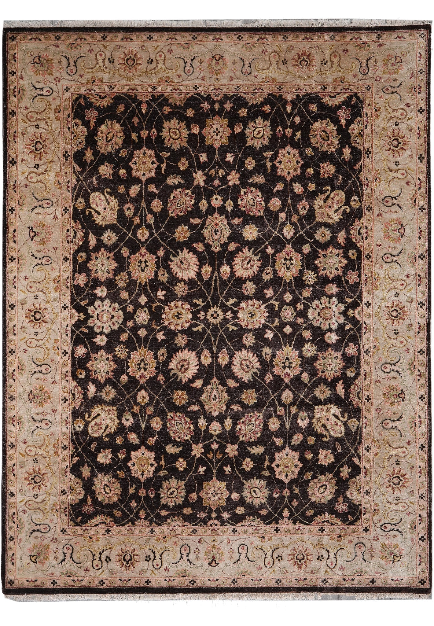 8 x 10 Chobi Peshawar Rug Hand Knotted Natural Wool: 8 x 10 Chobi Peshawar Rug Hand Knotted Natural Wool Free continental US Shipping This 8 x 10 Quality Chobi Peshawar rug features a traditional Persian-inspired design with a subtle, earthy palette. It