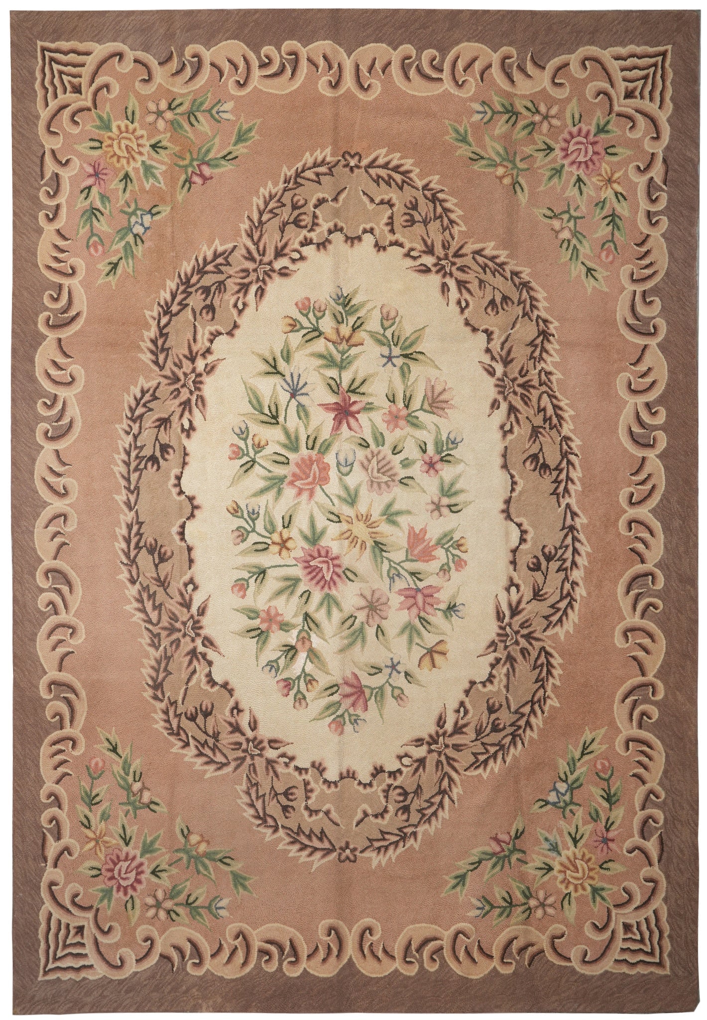 8.4 x 11.8 French Aubusson Hooked European Rug: 8.4 x 11.8 French Aubusson Hooked European Rug Free continental US Shipping Enhance your space with this elegant 8.4 x 11.8 flat-weave Aubusson rug, designed to bring a touch of sophistication to any 
