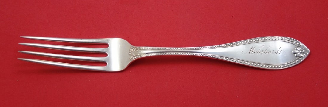 Vanderslice Beaded Sterling Silver Dinner Fork 8 Inch Vintage Flatware (1 of 1)