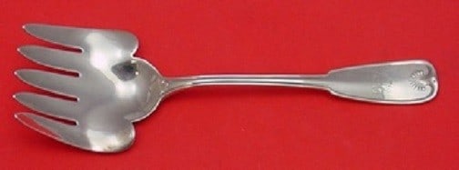 Tiffany Co Palm Sterling Silver 5 Tine Fish Serving Fork 8 3/4: Tiffany Co Palm Sterling Silver 5 Tine Fish Serving Fork 8 3/4 Sterling silver fish serving fork in the Palm pattern by Tiffany & Co. It features five tines, measures 8 3/4 inches, and is monogrammed 