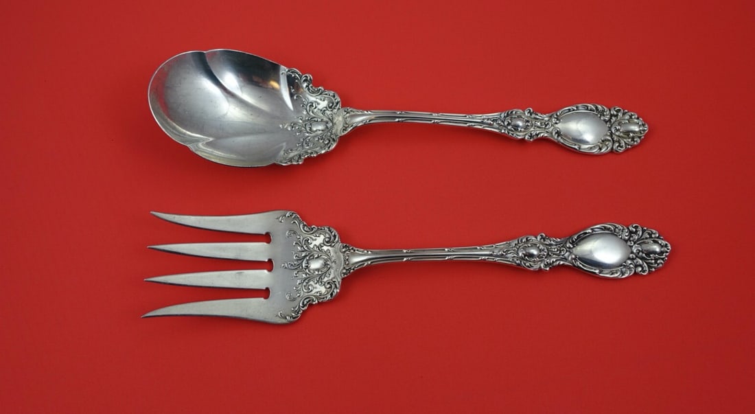 Wallace Lucerne Sterling Silver Salad Serving Set 9" (1 of 2)