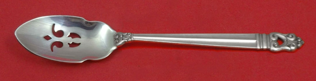 International Royal Danish Sterling Silver Pierced Olive Spoon 7 3/8 Long: International Royal Danish Sterling Silver Pierced Olive Spoon 7 3/8 Long This exquisite Sterling Silver Olive Spoon, crafted by International Silver in the elegant Royal Danish pattern, measures a ge