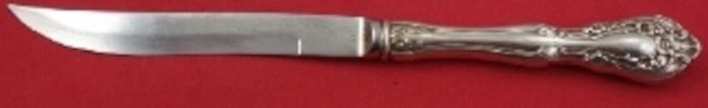 Alvin Chateau Rose Sterling Silver Steak Knife 9 Inch Hollow Handle: Alvin Chateau Rose Sterling Silver Steak Knife 9 Inch Hollow Handle This exquisite 9" steak knife features the elegant Chateau Rose pattern by Alvin, crafted from high-quality sterling silver with a h
