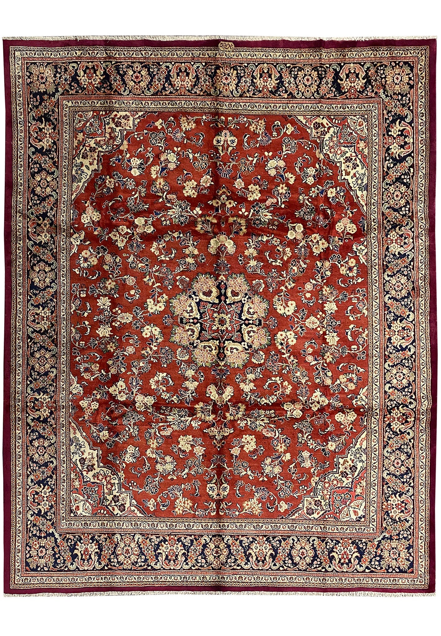 10.6 x 14 Iran Vintage Traditional Hand Knotted Persian Wool Rug: 10.6 x 14 Iran Vintage Traditional Hand Knotted Persian Wool Rug Free continental US Shipping This vintage traditional Persian rug from Iran measures 10.6 x 14 and is hand knotted from high-quality na