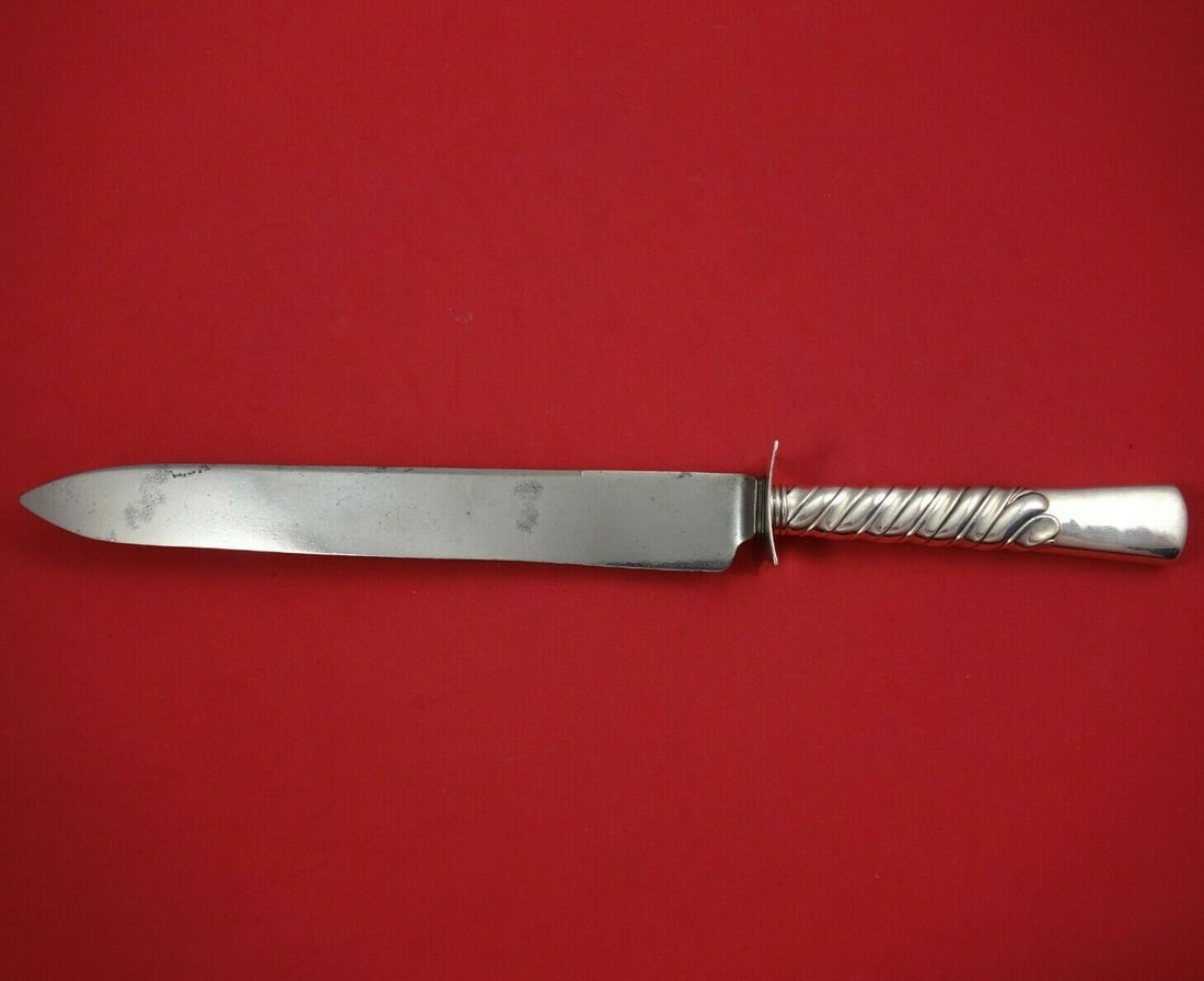 Gorham Colonial Sterling Silver Roast Carving Knife 14.5 Inch: Gorham Colonial Sterling Silver Roast Carving Knife 14.5 Inch This exquisite roast carving knife, crafted in the Colonial pattern by Gorham, features a sterling silver hollow handle and a stainless st