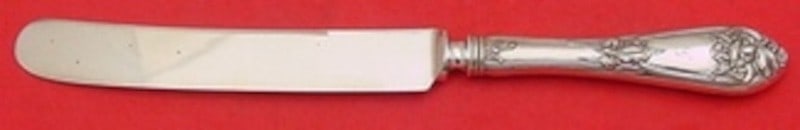 Sterling Silver Fleur De Lis Dinner Knife by Alvin with Blunt Silverplate Blade (1 of 1)