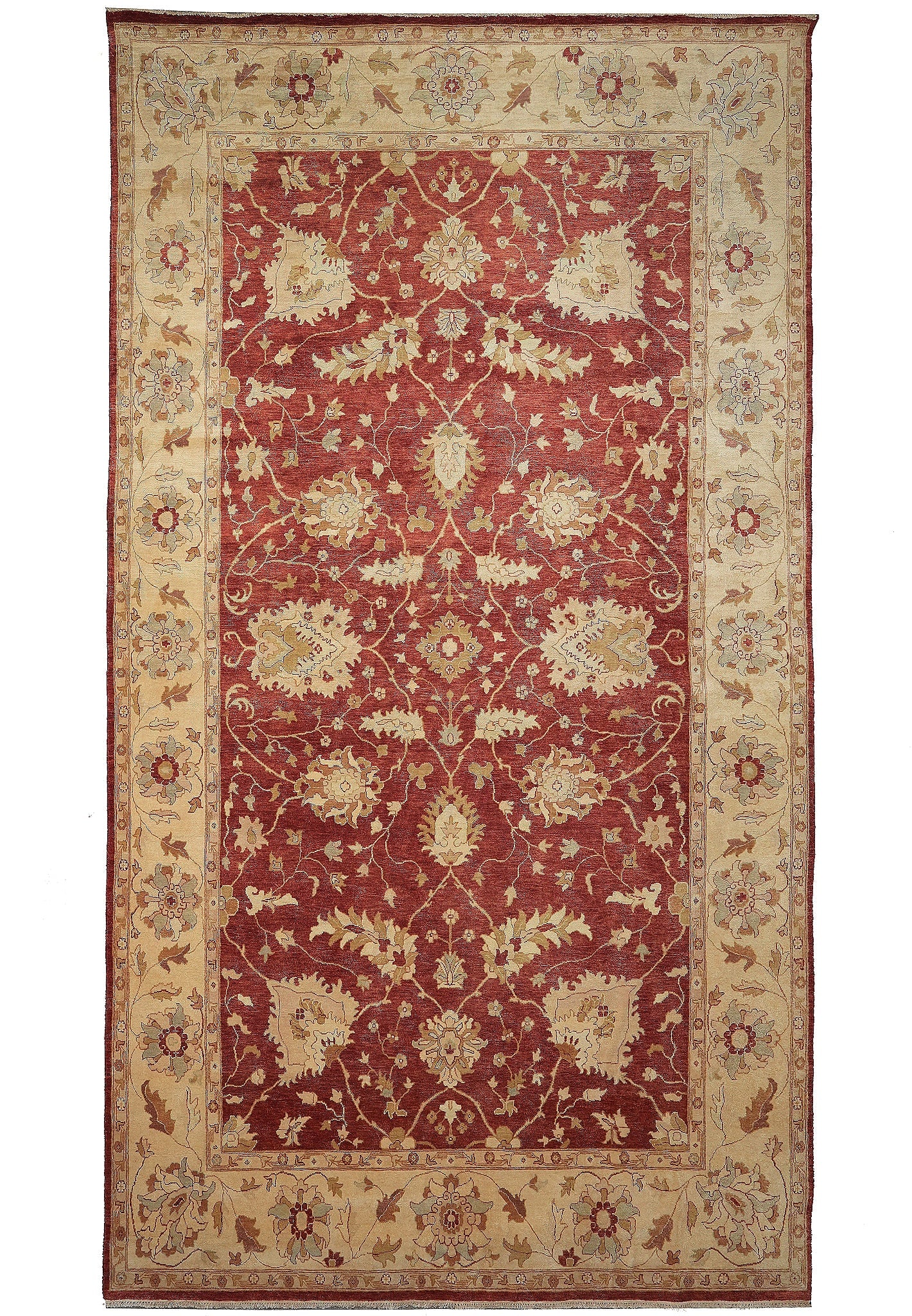 10 x 17 Hand Knotted Agra Rug Rust Green Gold: 10 x 17 Hand Knotted Agra Rug Rust Green Gold Free continental US Shipping This hand-knotted Agra rug features a rich combination of rust, green, and gold tones, highlighted by intricate floral patter