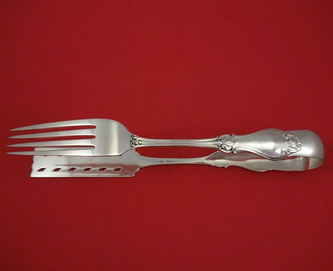 John C. Moore Sterling Silver 10 Asparagus Serving Tong Prince Albert Pattern (1 of 2)