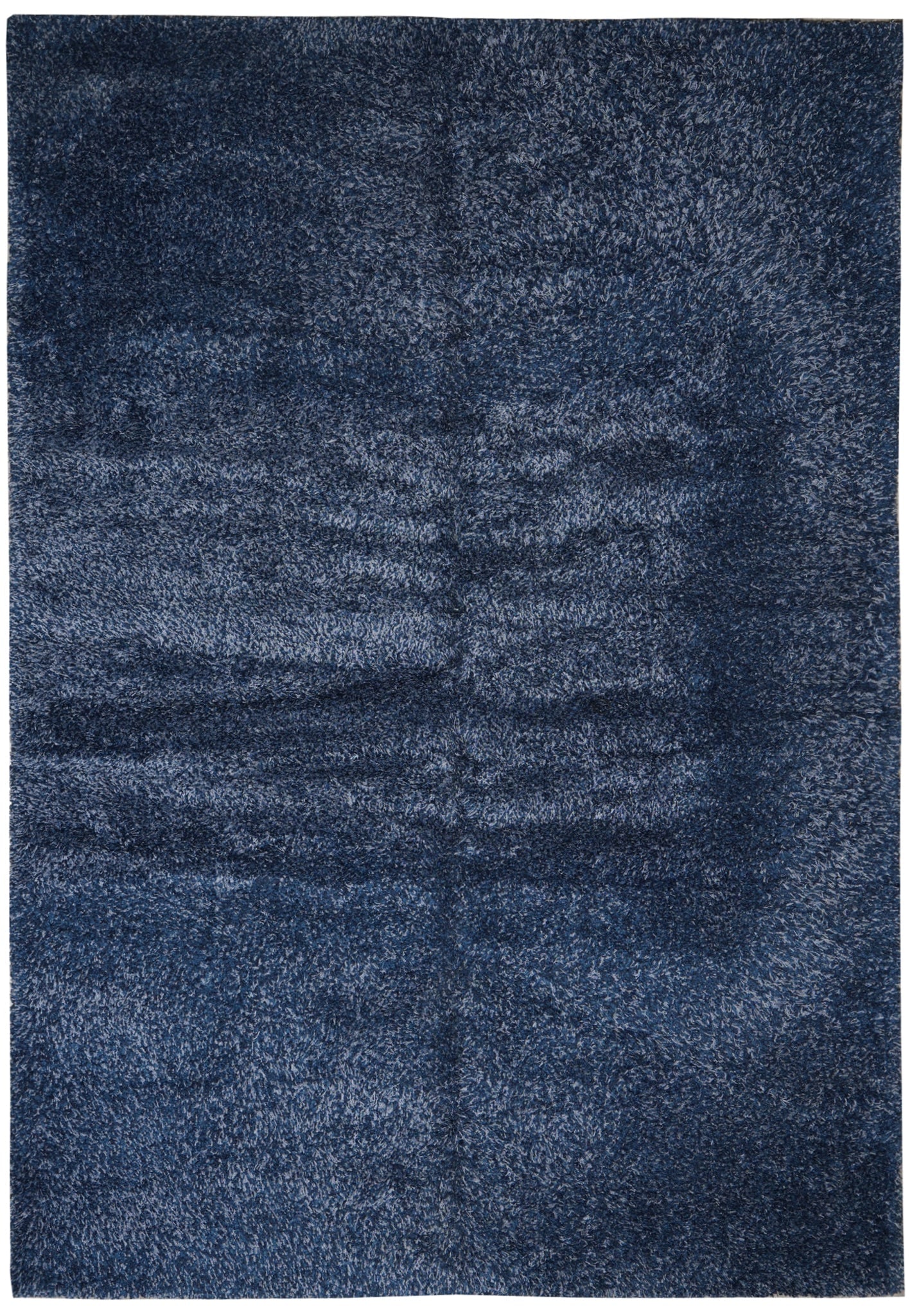 8.7 x 11.7 Solid Blue Handmade Wool Contemporary Rug: 8.7 x 11.7 Solid Blue Handmade Wool Contemporary Rug Free continental US Shipping This contemporary handmade wool rug features a serene solid blue, one-color design with a minimalist look. Expertly ha