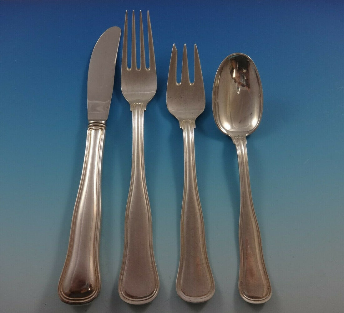 Cohr Old Danish Sterling Silver 4-Piece Dinner Place Setting: Cohr Old Danish Sterling Silver 4-Piece Dinner Place Setting Enhance your dining experience with this exquisite 4-piece dinner size place setting from Cohr, featuring the elegant Old Danish pattern. C