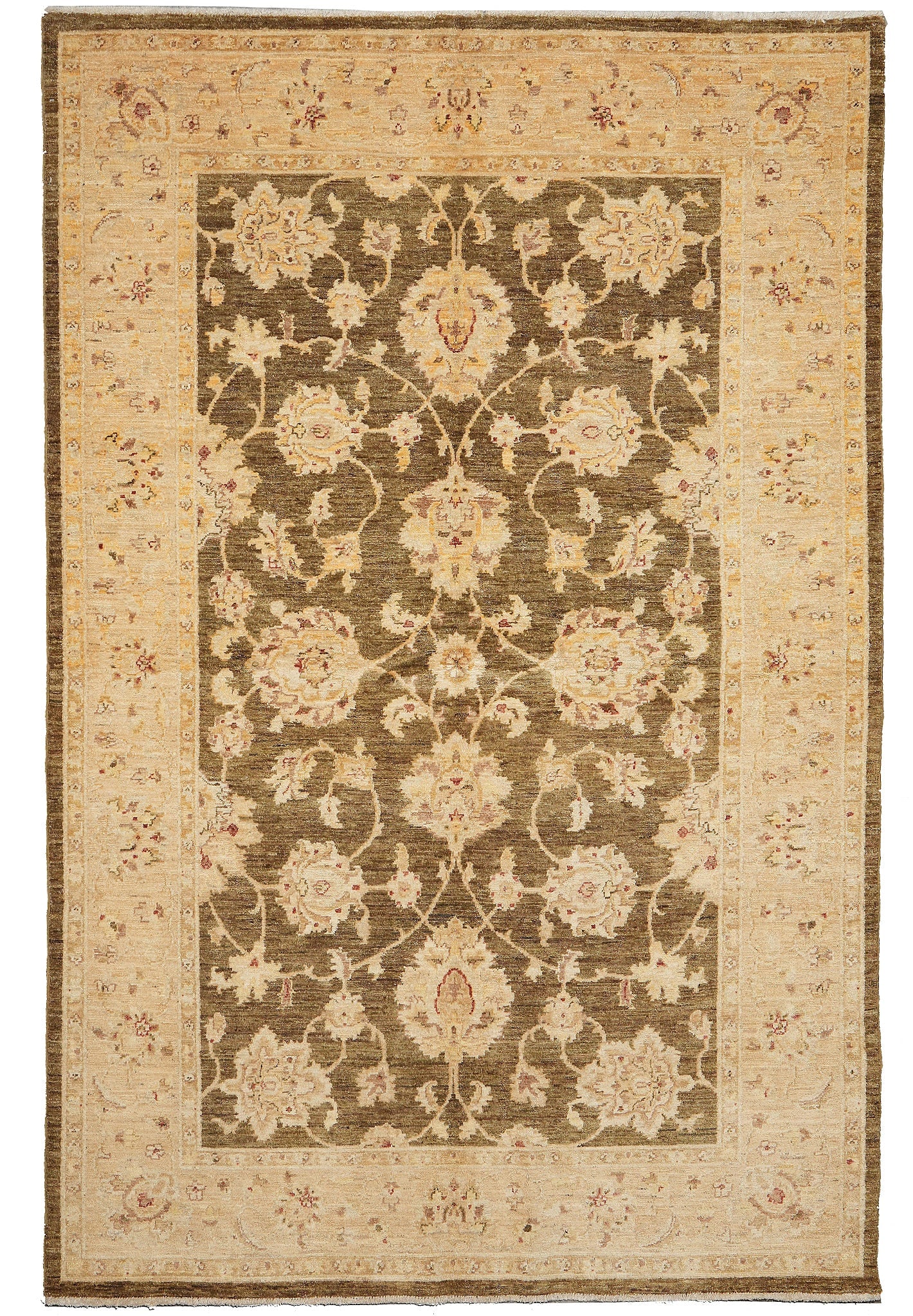 6 x 8.8 Hand-Knotted Pakistan Chobi Wool Rug Chocolate Brown Floral Motifs: 6 x 8.8 Hand-Knotted Pakistan Chobi Wool Rug Chocolate Brown Floral Motifs Free continental US Shipping This hand-knotted Chobi rug from Pakistan features a rich chocolate brown field adorned with cla