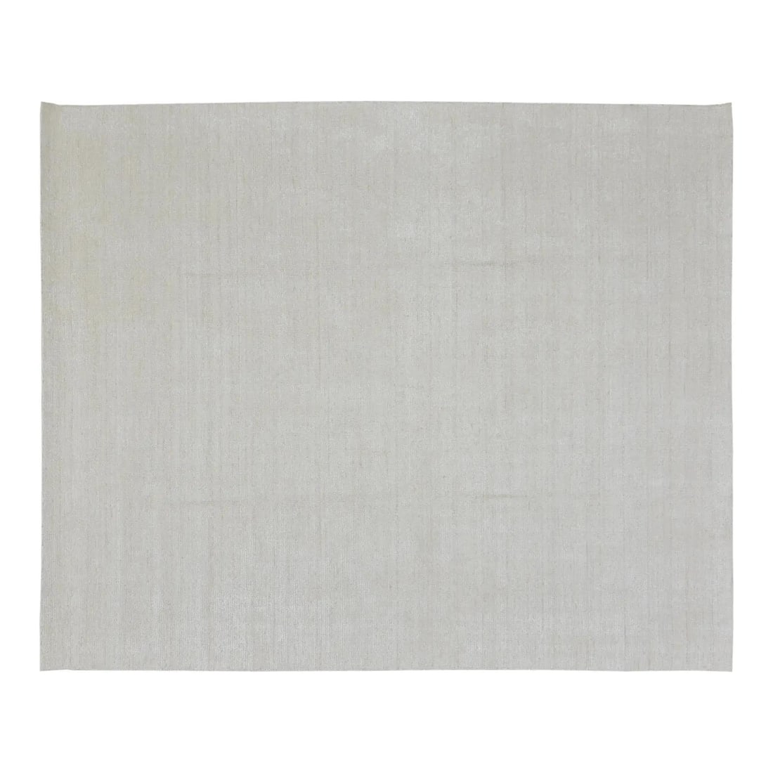 12'x14'10" Wool and Bamboo Handloom Rug Modern Indian Design: 12'x14'10" Wool and Bamboo Handloom Rug Modern Indian Design This modern Indian handloom rug is crafted from a blend of wool and bamboo, using traditional rug-making techniques. It features a soft, du