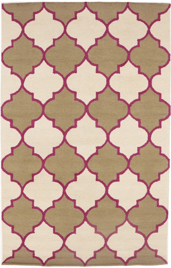 Hand-Tufted Multicolored 5x8 Modern Trellis Area Rug for Girls Room: Hand-Tufted Multicolored 5x8 Modern Trellis Area Rug for Girls Room Enhance your space with this stunning Trellis Design Multicolored Modern Rug, perfect for a girl's room or any contemporary area in 