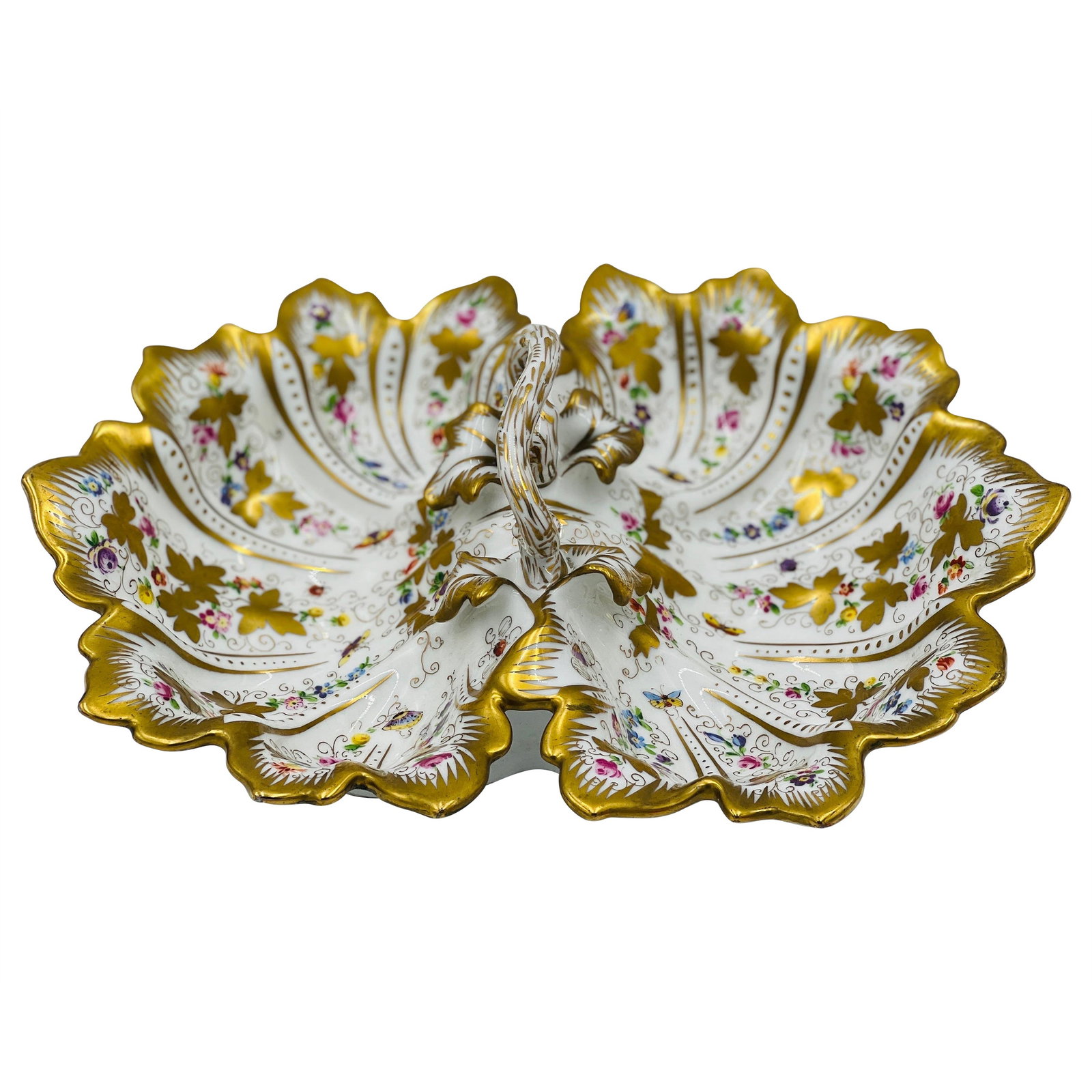 19th Century CT Carl Tielsch Floral Divided Dish Porcelain Herend Style (1 of 11)
