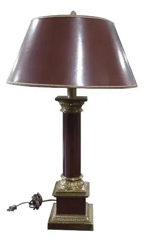 Brass Decorative Table Lamp with Faux Finish from the 1990s (1 of 6)