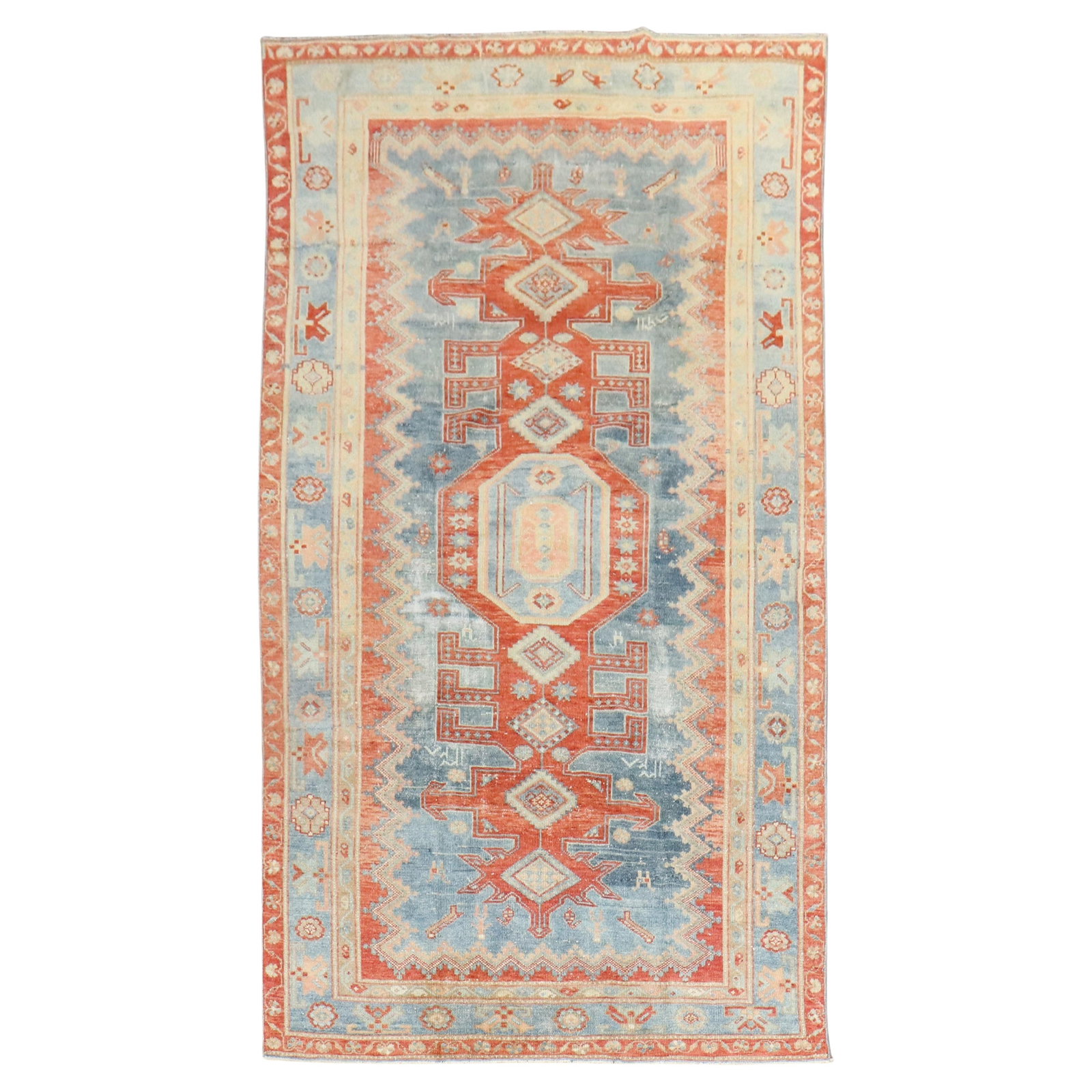 Tribal Antique Caucasian Kazak Rug Hand-Woven Wool Early 20th Century (1 of 8)