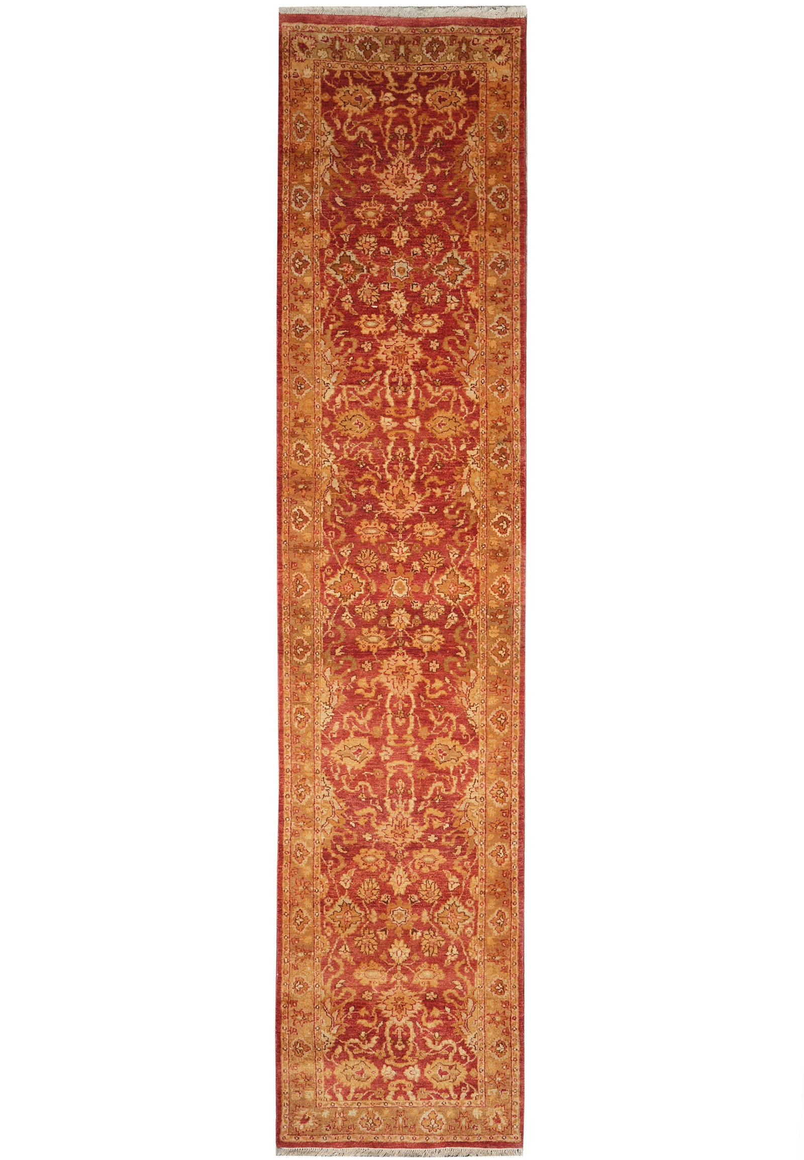 Chobi Peshawar Zigler Hand Knotted Wool Runner Rug 31 in x 145 in: Chobi Peshawar Zigler Hand Knotted Wool Runner Rug 31 in x 145 in Free continental US Shipping Hand-knotted Chobi Peshawar Zigler runner carpet from Pakistan, made with a fine wool pile. It features r
