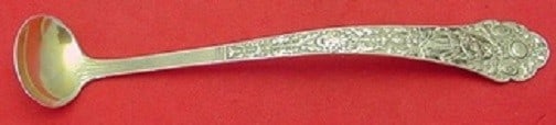 Gorham Medici Old Sterling Silver Mustard Ladle 5 Inch Monogrammed: Gorham Medici Old Sterling Silver Mustard Ladle 5 Inch Monogrammed This exquisite mustard ladle features the elegant Medici Old pattern by Gorham, crafted from high-quality sterling silver. Dating bac