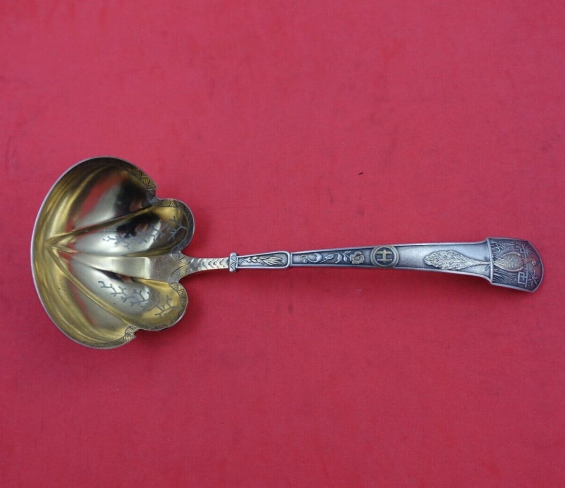 Gorham Japanese Sterling Silver Gravy Ladle 6 3/4 Gold Washed Bowl (1 of 3)