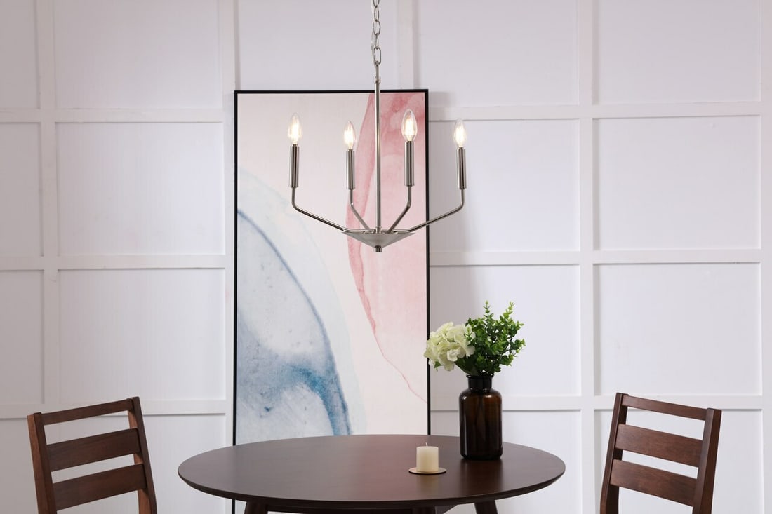Living District Enzo 4 Light Chrome Pendant 18 Inch (1 of 11)