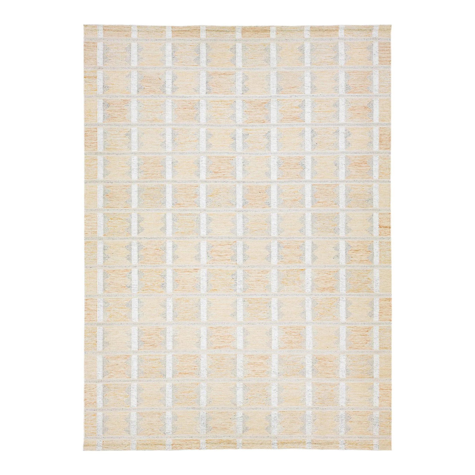 Handmade Modern Orange Wool Rug Swedish Style 10'2 x 13'9 Geometric Pattern (1 of 9)