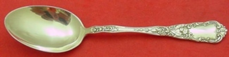 Sterling Silver Teaspoon 5 5/8 Inch Cupid Pattern: Sterling Silver Teaspoon 5 5/8 Inch Cupid Pattern This is a sterling silver teaspoon in the Cupid pattern by Dominick & Haff. Measuring 5 5/8 inches long, this pre-owned spoon is not monogrammed and i