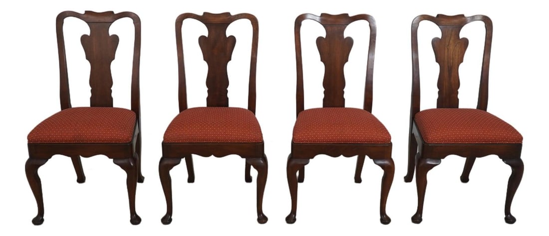 Set of Four Cherry Queen Anne Style Dining Chairs Centennial Finish: Set of Four Cherry Queen Anne Style Dining Chairs Centennial Finish This set includes four Statton dining chairs crafted from solid cherry wood with a Centennial finish. Featuring classic Queen Anne l