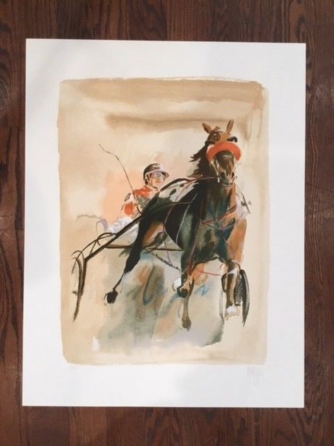 Mark King Limited Edition Signed Trotter Lithograph Custom Framed 28x36 (1 of 11)