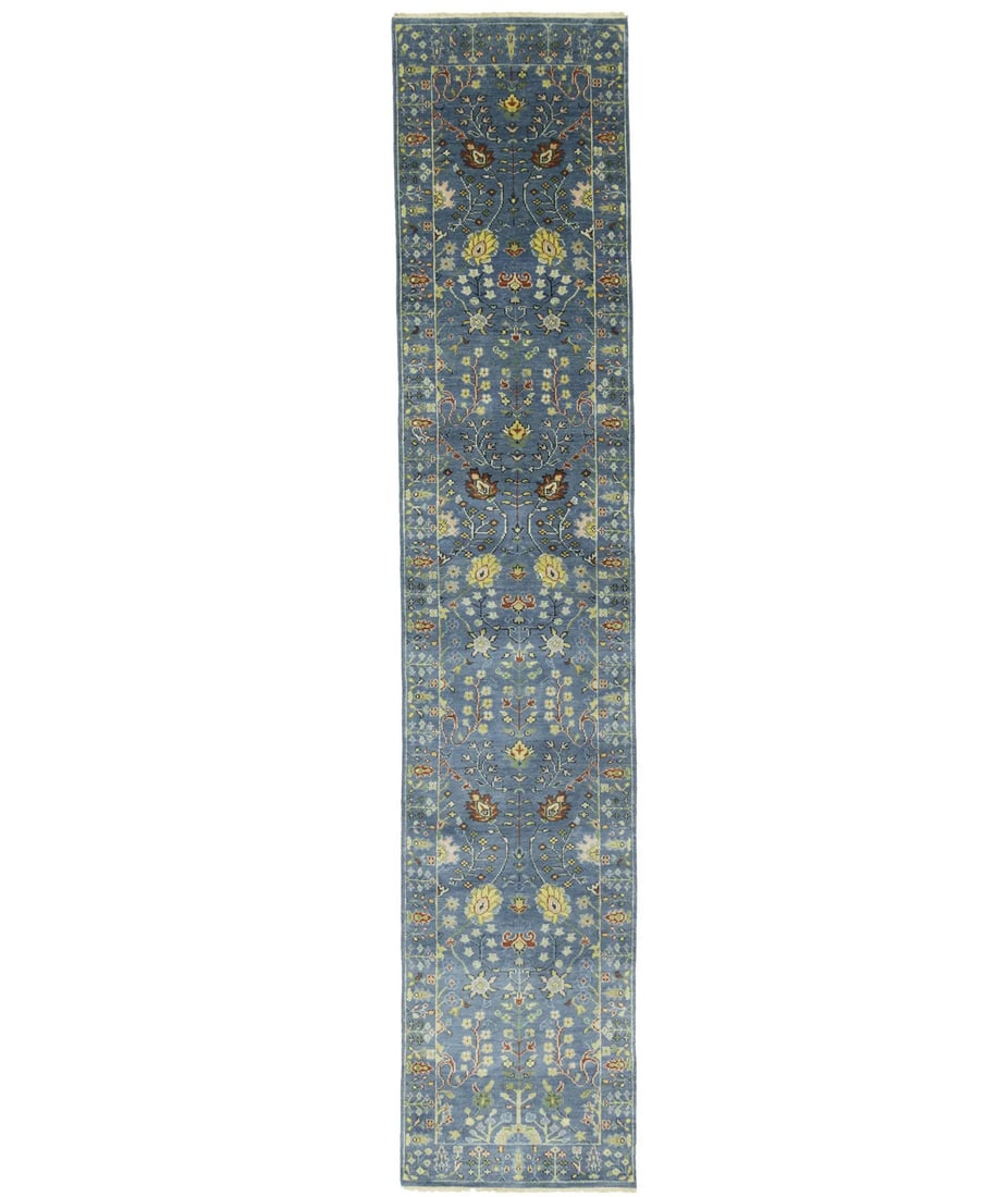 Handmade Osh Chobi Floral Tree of Life Runner Rug 2'5 x 12'2 Wool Modern Design: Handmade Osh Chobi Floral Tree of Life Runner Rug 2'5 x 12'2 Wool Modern Design This exquisite handmade Osh Chobi runner rug features a stunning floral Tree of Life design, perfect for enhancing the a