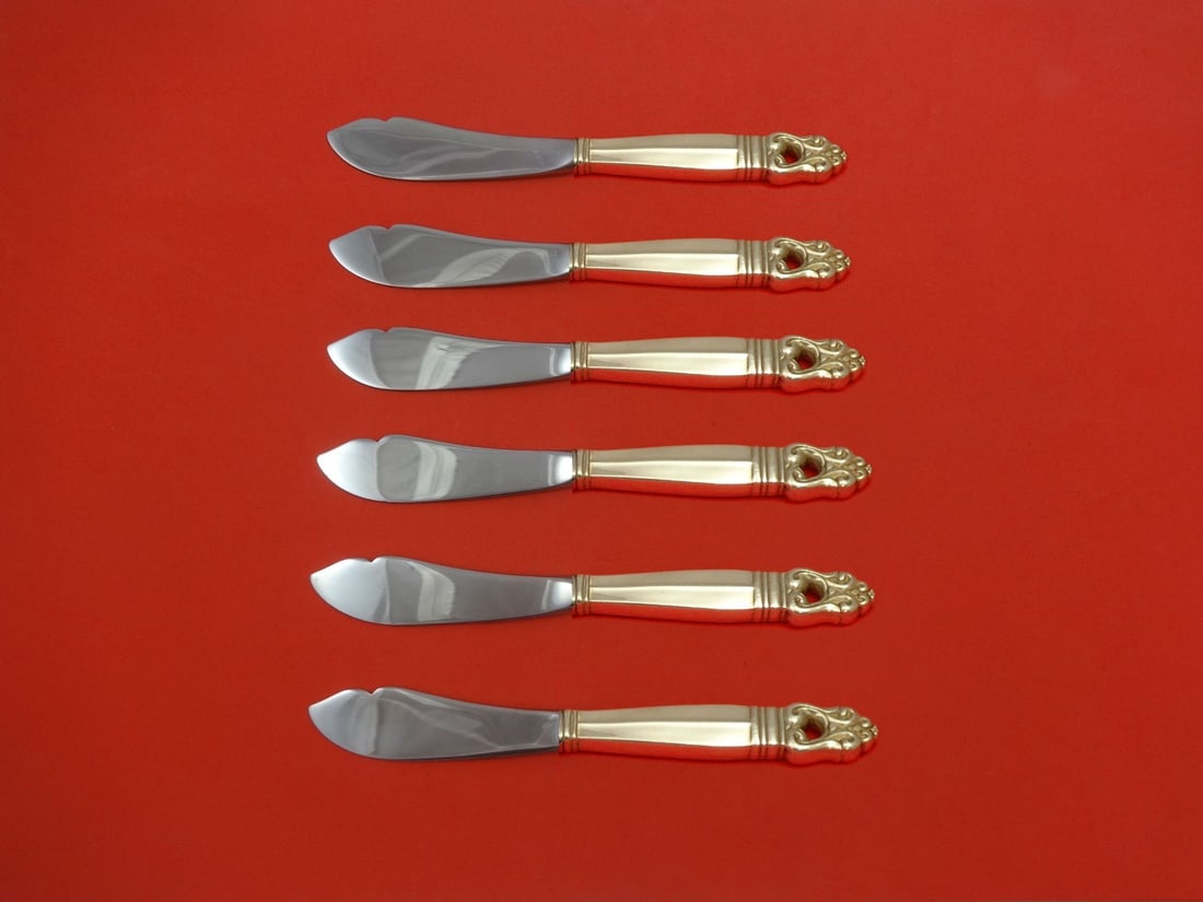 International Royal Danish Sterling Silver Trout Knife Set 6pc 7 1/2" (1 of 1)