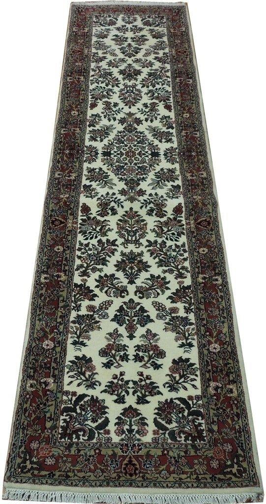 Handmade Sarouk Runner Rug 2'6 x 10'2 Ivory Wool Classic Design: Handmade Sarouk Runner Rug 2'6 x 10'2 Ivory Wool Classic Design Free continental US Shipping Enhance your home decor with this stunning 2.6 x 10.2 Sarouk Runner Ivory Wool Rug. Featuring a classic Sar