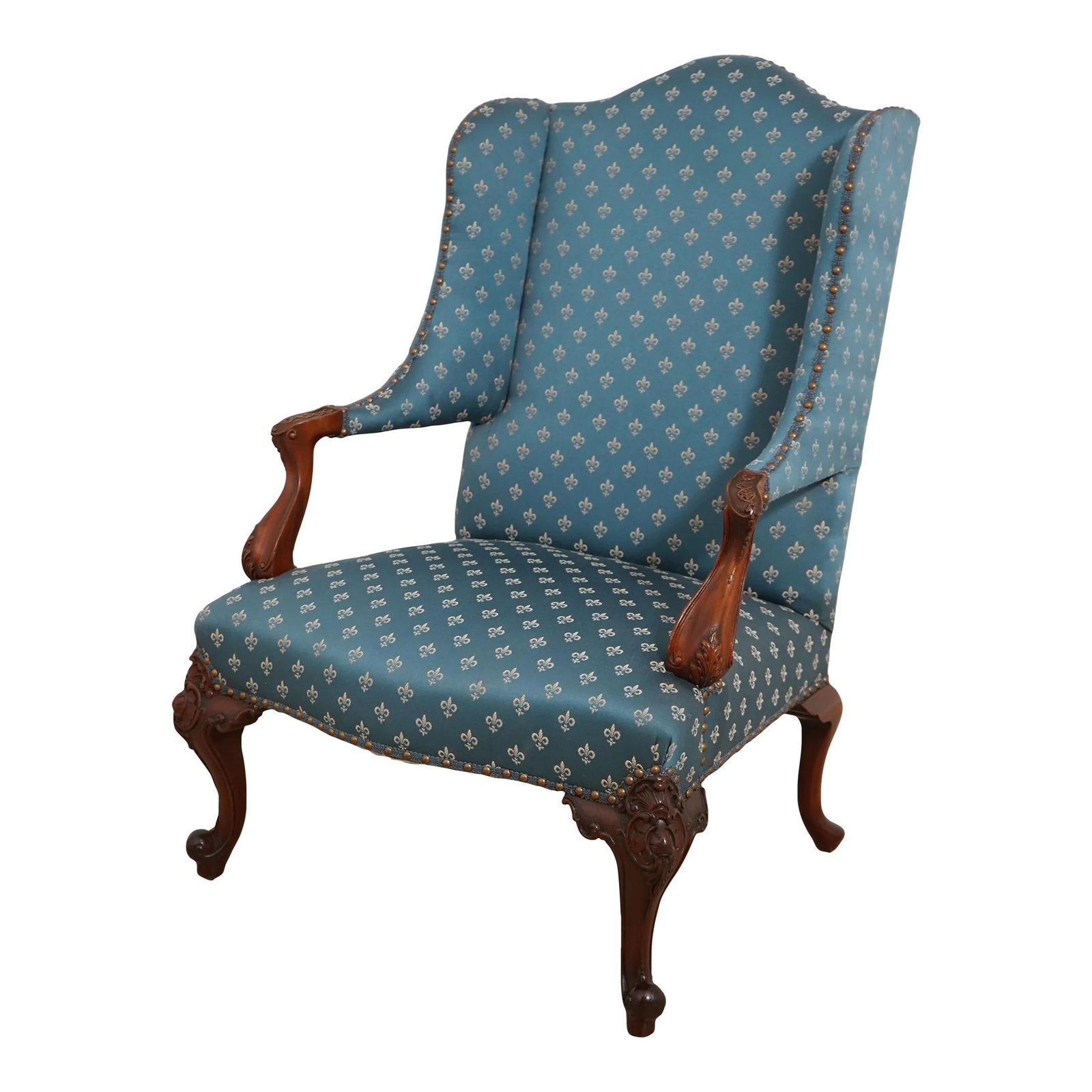 Elegant Vintage Georgian Mahogany Winged Chair Hand Carved (1 of 10)